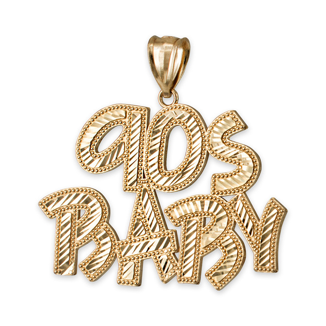 Yellow Gold 90S BABY Hip-Hop DC Pendant