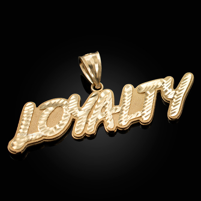 Yellow Gold LOYALTY Hip-Hop DC Pendant