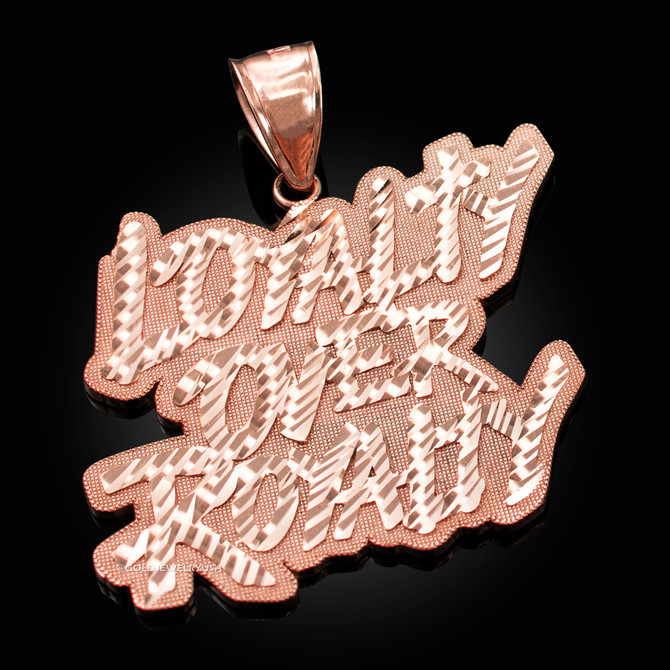 Rose Gold LOYALTY OVER ROYALTY Hip-Hop DC Pendant