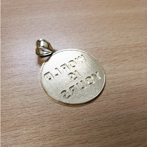 Yellow Gold WORLD IS YOURS DC Medal Pendant