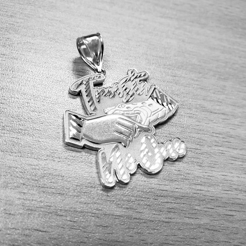 White Gold TRUST NO ONE Hip-Hop Pendant