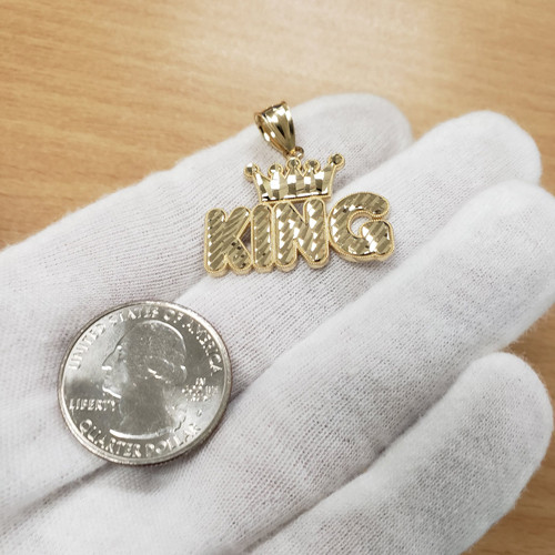 Yellow Gold Crown King Hip-Hop DC Pendant