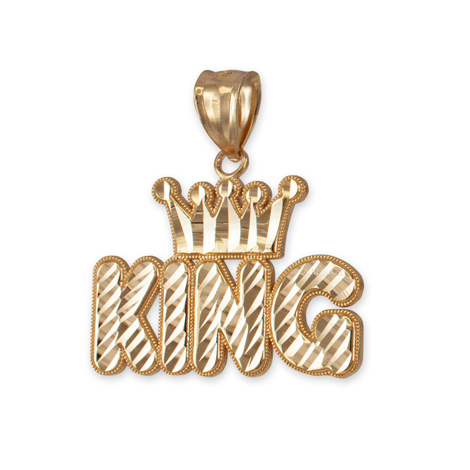 Yellow Gold Crown King Hip-Hop DC Pendant