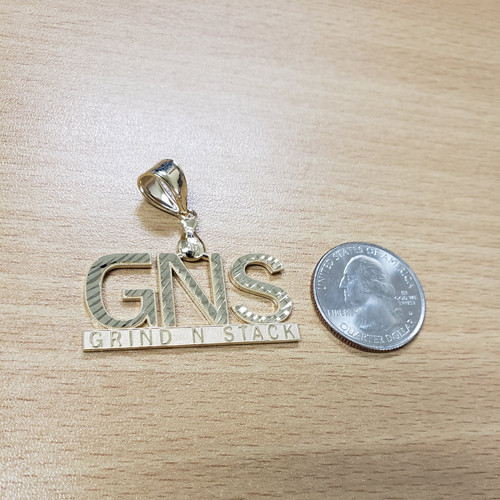 Yellow Gold GNS Grind-N-Stack Hip-Hop DC Pendant