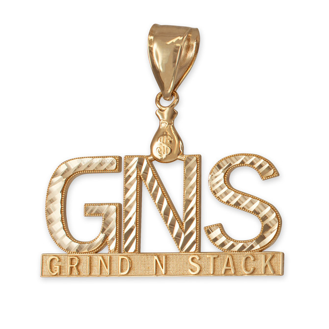 Yellow Gold GNS Grind-N-Stack Hip-Hop DC Pendant