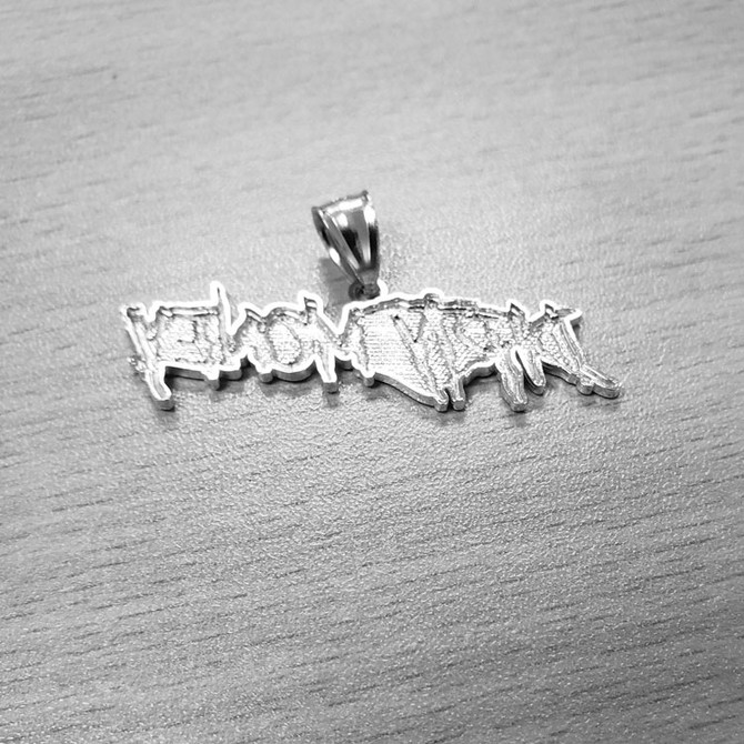 Polished White Gold DIRTY MONEY Hip-Hop Pendant
