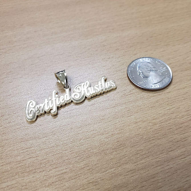 Yellow Gold CERTIFIED HUSTLAS Hip-Hop Pendant
