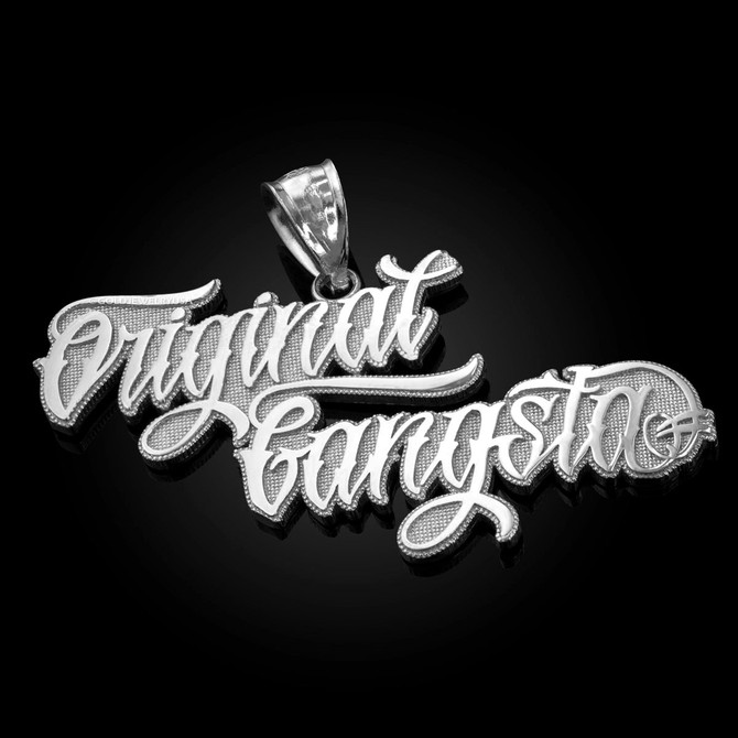 White Gold ORIGINAL GANGSTA Hip-Hop Pendant
