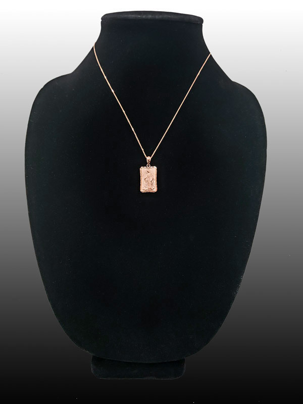 Rose Gold Virgin Mary Miraculous Satin DC Pendant Necklace