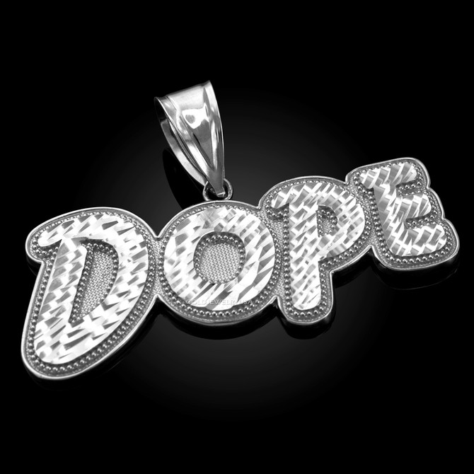 White Gold Dope Mens DC Pendant