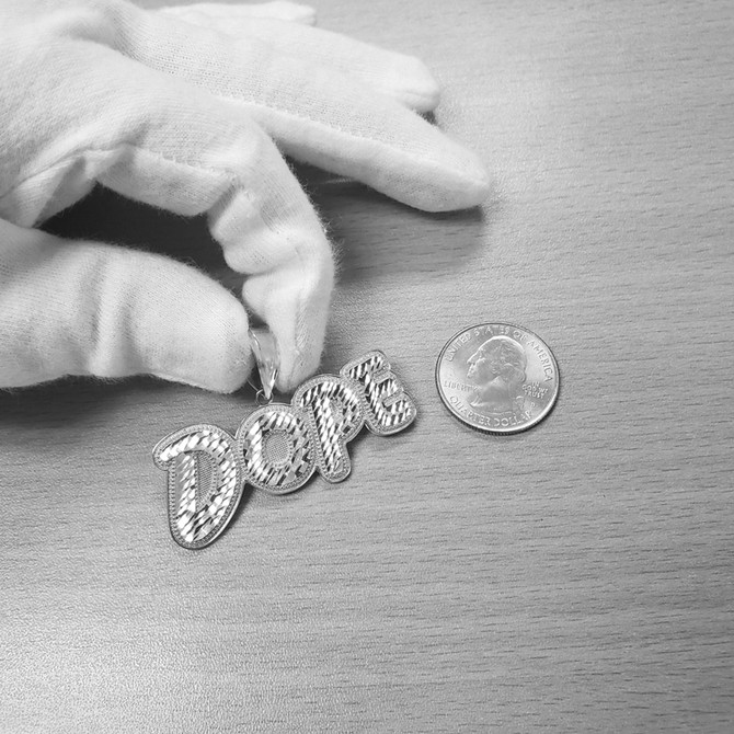 White Gold Dope Mens DC Pendant