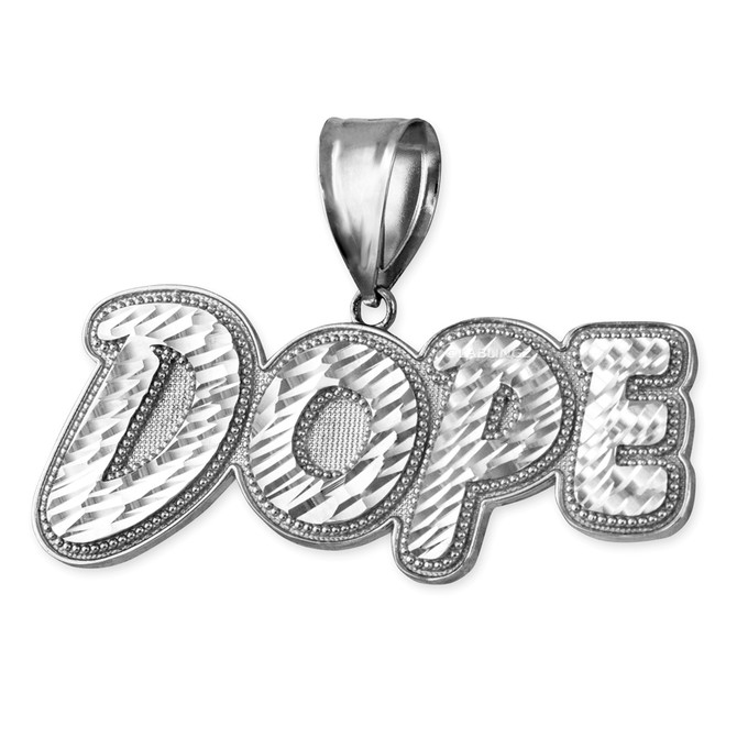 White Gold Dope Mens DC Pendant