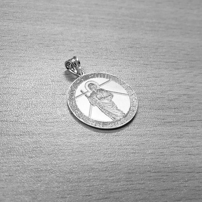 White Gold St. Jude Thaddeus Pendant Necklace