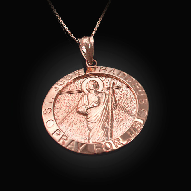 Rose Gold St. Jude Thaddeus Pendant Necklace