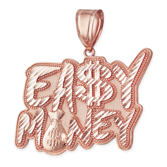 Gold EASY MONEY Cash Bag Hip-Hop DC Pendant