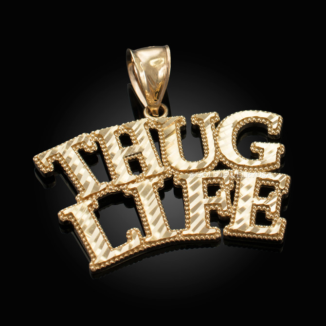 Gold THUG LIFE Hip-Hop DC Pendant