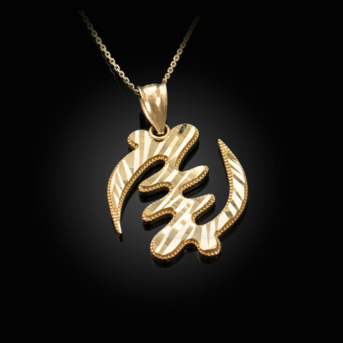 Gold African Adinkra Gye Nyame DC Pendant Necklace