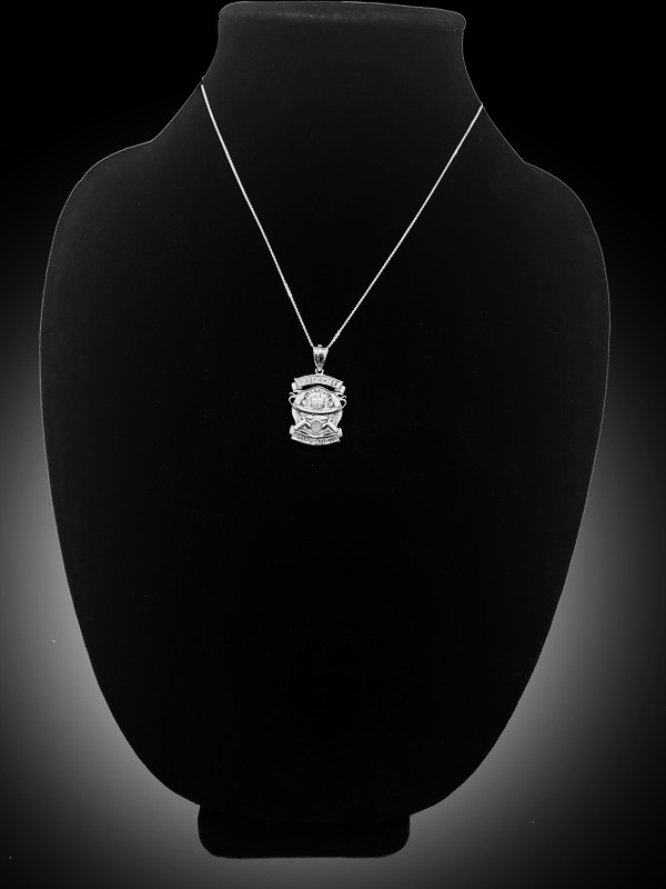 Satin Gold Firefighter Pendant Necklace