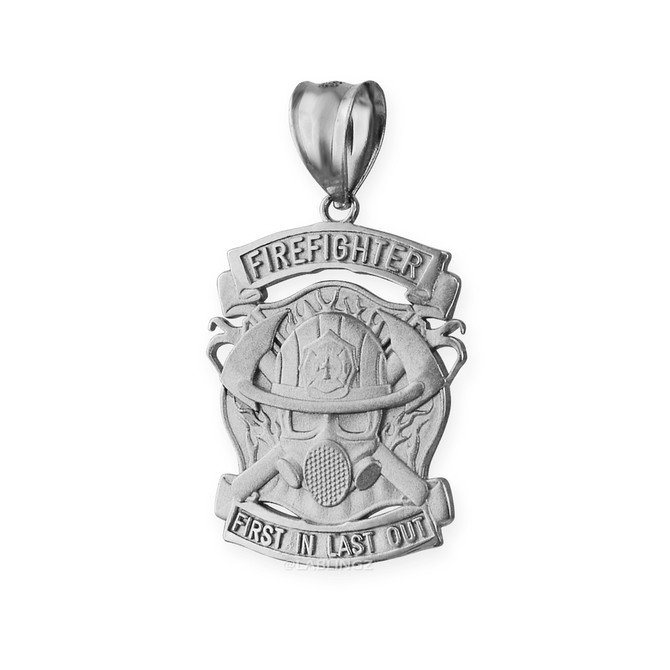 Satin Gold Firefighter Pendant Necklace
