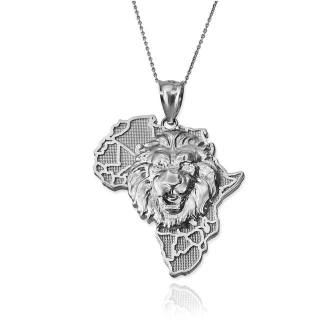 Gold Africa Lion Pendant Necklace