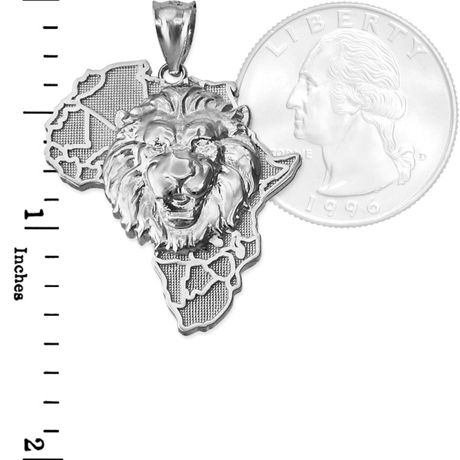 Gold Africa Lion Pendant Necklace