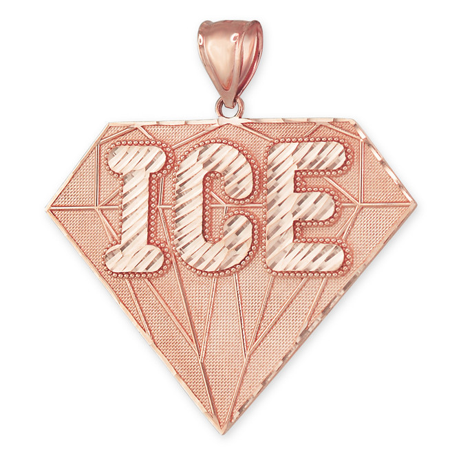 Gold ICE Bling Diamond-shape Hip-Hop Pendant