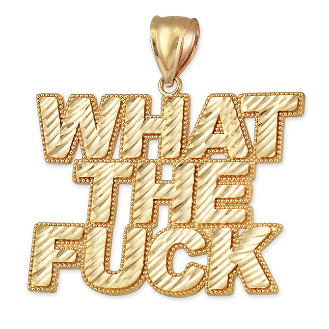 Gold WHAT THE F**K (WTF) Hip-hop DC Pendant