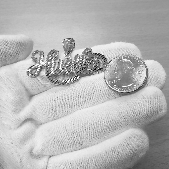 Gold HUSTLE Script Ward Hip-Hop DC Pendant