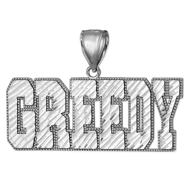 Mens Gold GREEDY Hip-hop DC Pendant