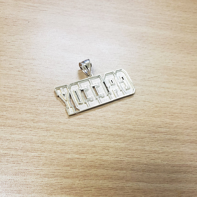 Mens Gold GREEDY Hip-hop DC Pendant