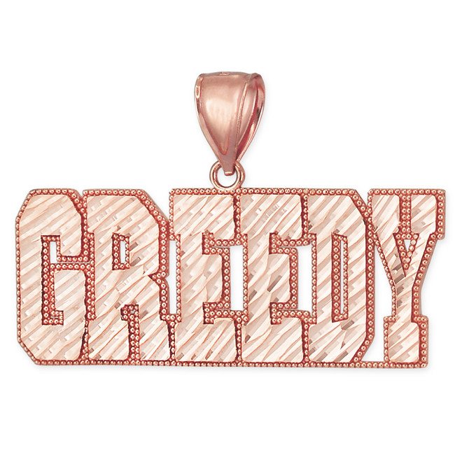 Mens Gold GREEDY Hip-hop DC Pendant