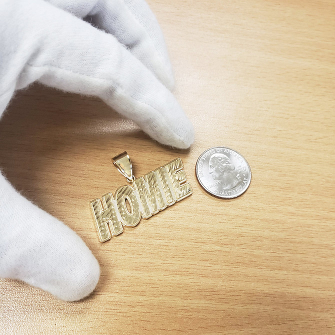 Mens Gold HOMIE Hip-hop DC Pendant