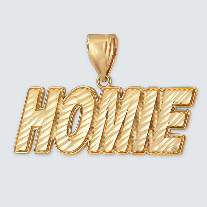 Mens Gold HOMIE Hip-hop DC Pendant