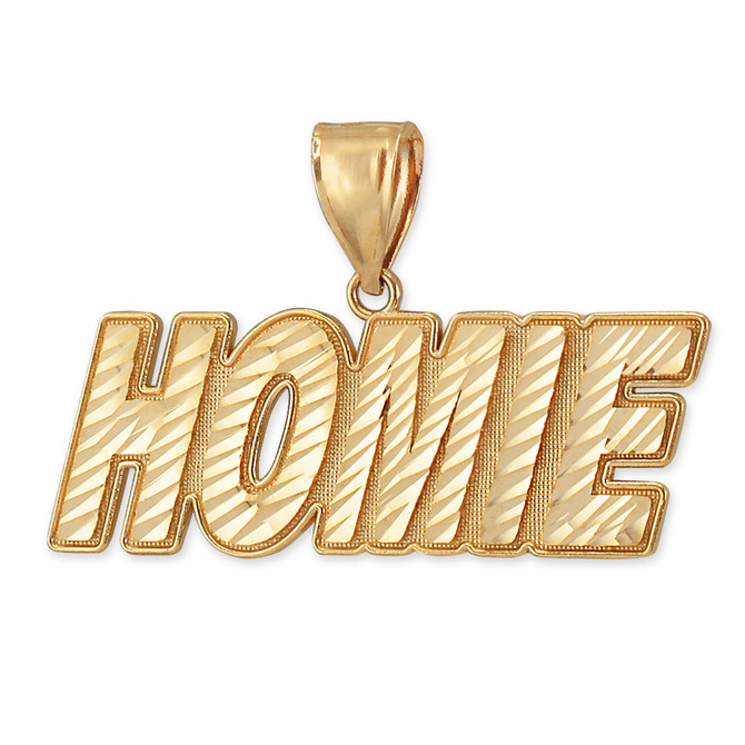 Mens Gold HOMIE Hip-hop DC Pendant