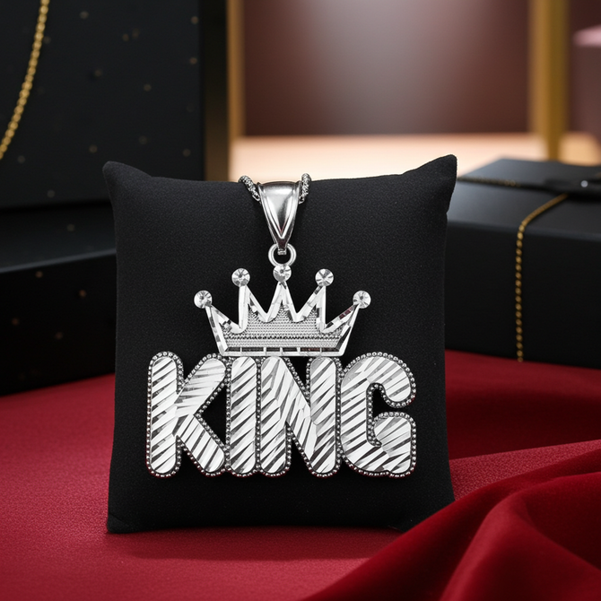 Gold Crown King Mens DC Pendant