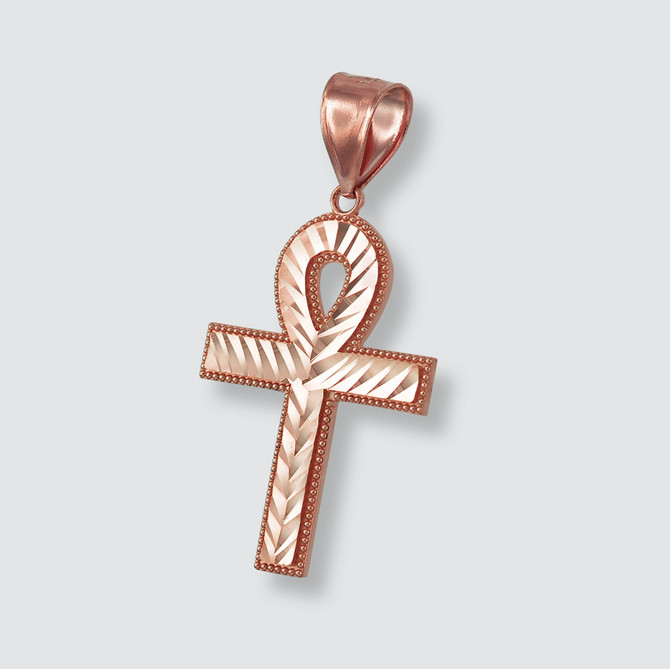 Rose Gold Ankh Cross DC Hip-Hop Pendant (S/L)