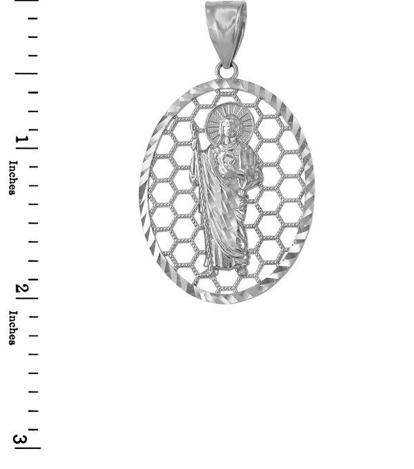 Gold Saint Jude Oval DC Honeycomb Pendant