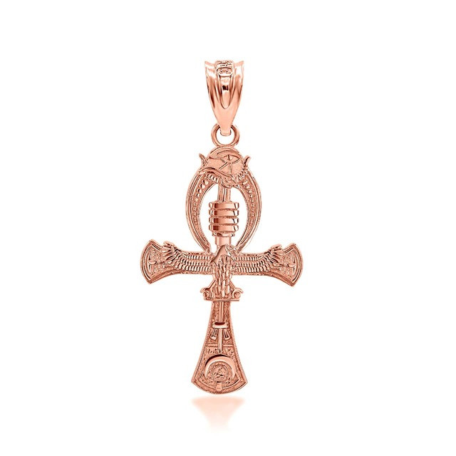 Gold Egyptian Ankh 3D Charm Necklace