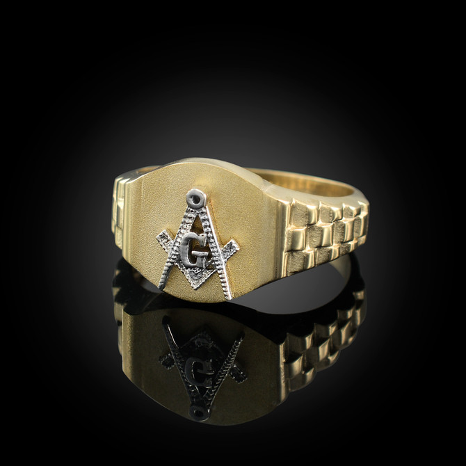 Gold Mens Masonic Ring