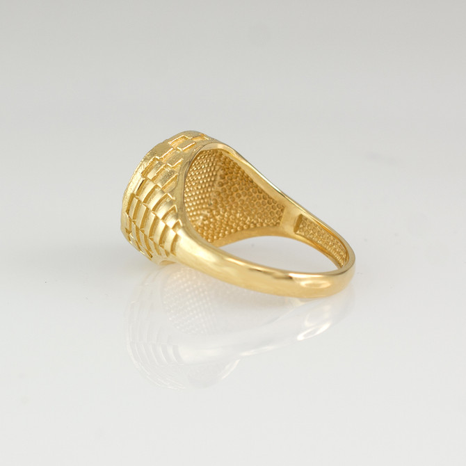 Gold Rugged Aztec Mayan Sun Ring
