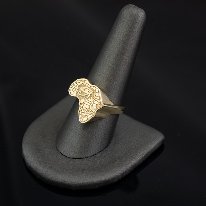 Gold Egyptian Eye of Horus Africa Ring