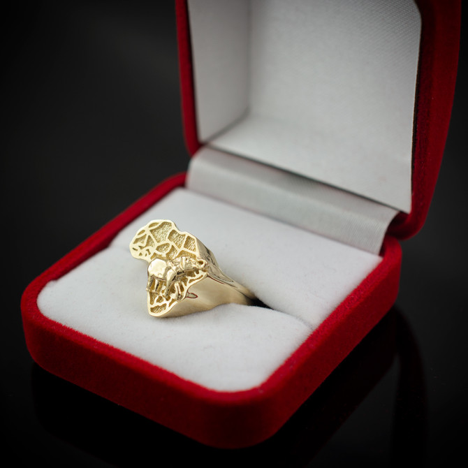 Gold Africa Elephant Ring