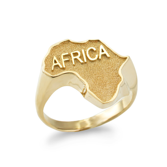 Gold AFRICA Map Ring