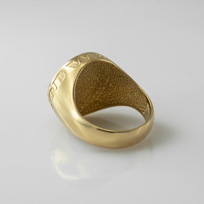 Gold Benjamin Franklin Mens Signet Ring