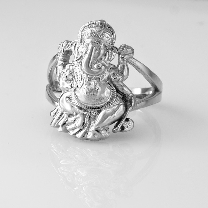 Gold Ganesh Elephant God Yoga Ring