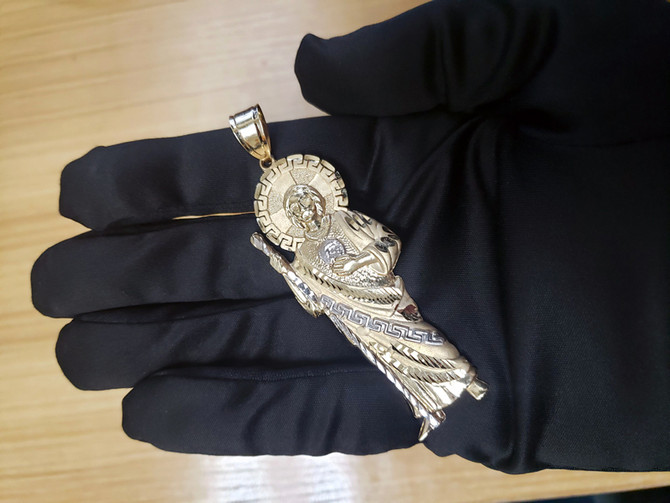 Gold Saint Jude Large DC Pendant