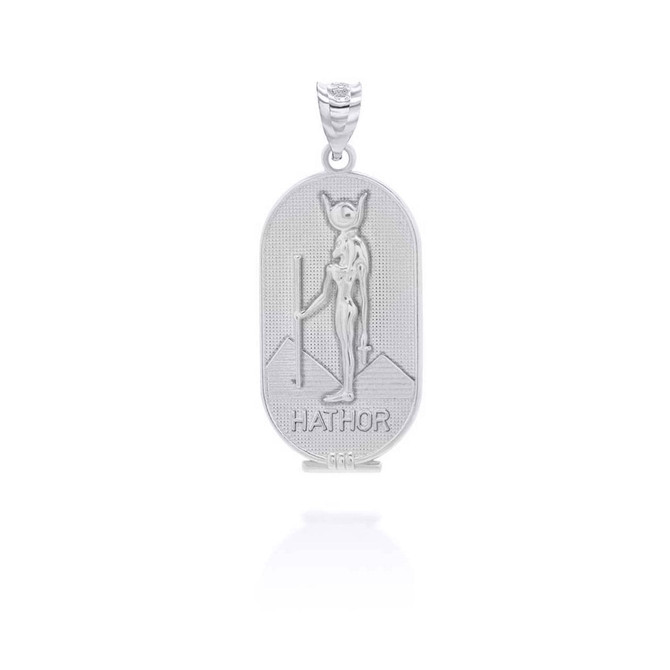 Gold Hathor Egyptian Mother Goddess of Love, Beauty and Feminine Power Pendant Necklace