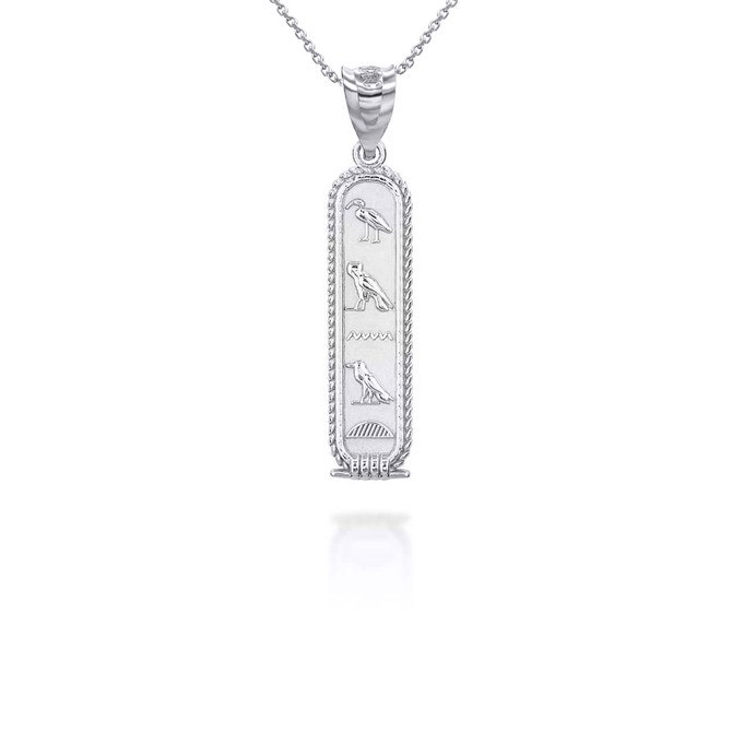 Gold Ancient Egyptian Cartouche Hieroglyphics Amulet Pendant Necklace