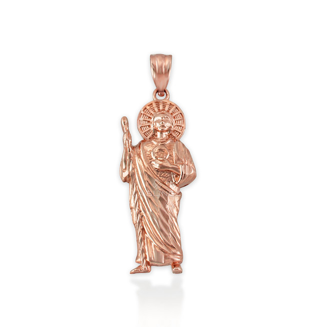 Gold Saint Jude Sparkle-cut Pendant Necklace