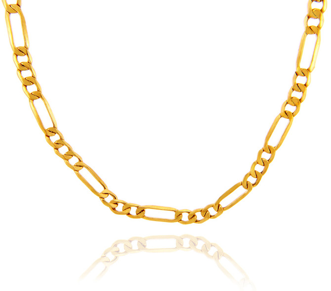 10K Yellow Gold 2.12mm Hollow Figaro Chain
